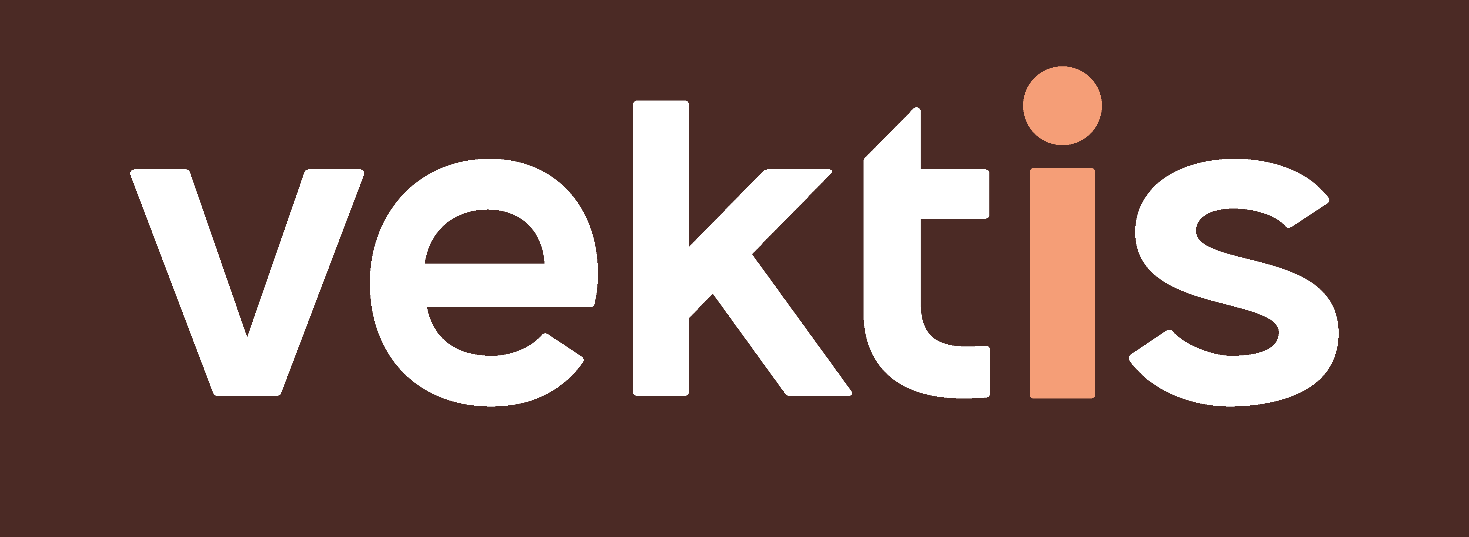 Logo Vektis, bruine achtergrond